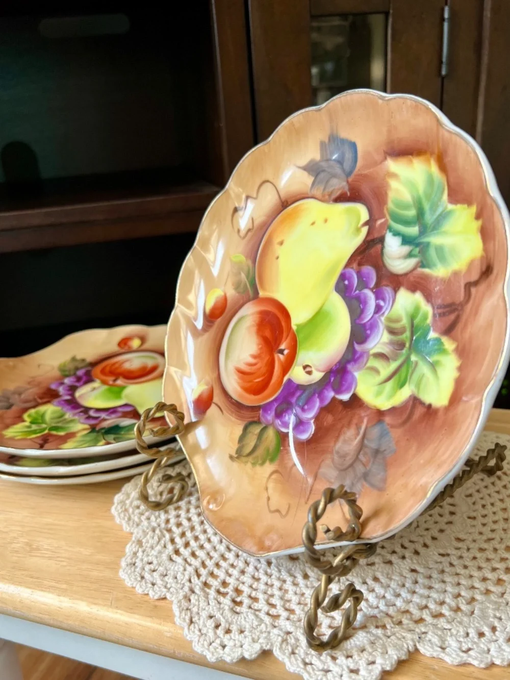 Lefton Japan Heritage Brown Fruit Pattern 8